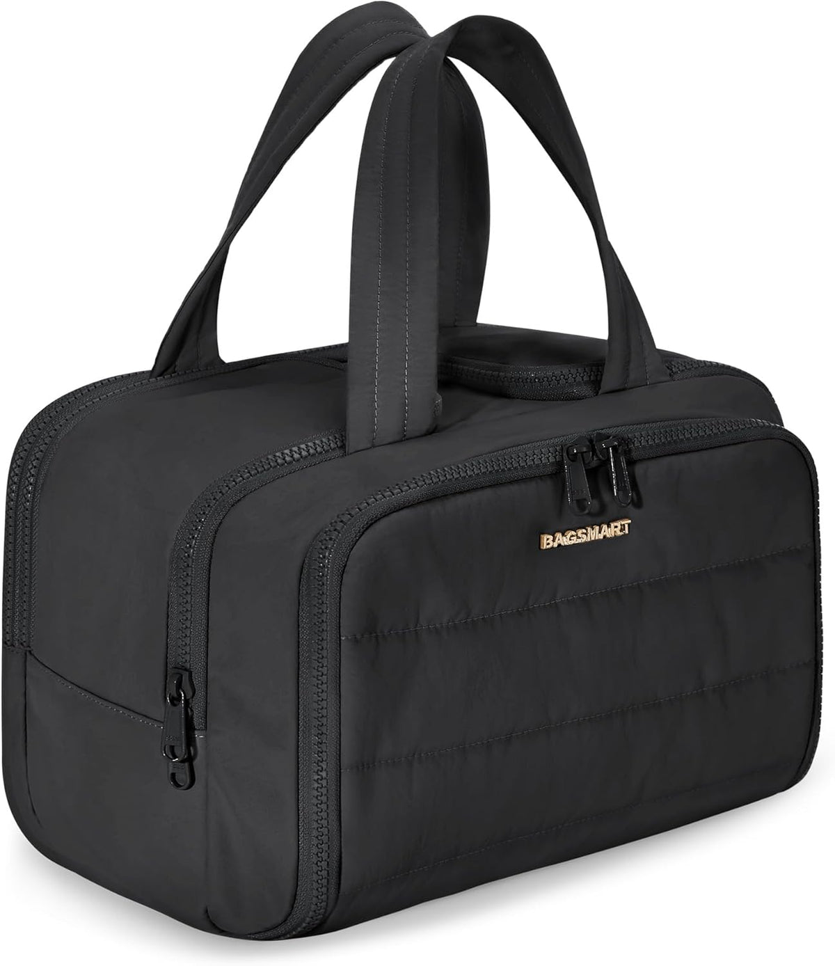 Lightweight Large Wide-Open Travel Toiletry Bag in Black