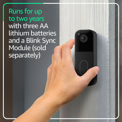 Video Doorbell (newest model) – Head-to-toe HD view, two-year battery life, and simple setup. Required Sync Module not included – Add-On (Black)