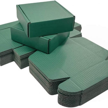 50 Pcs 4.7 x 4.7 x 1.6 Inches Mini Size Corrugated Cardboard Gift Boxes Recyclable Shipping Boxes for Packing Jewelry Ornament Gift Craft Packaging Supplier (Hunter Green)