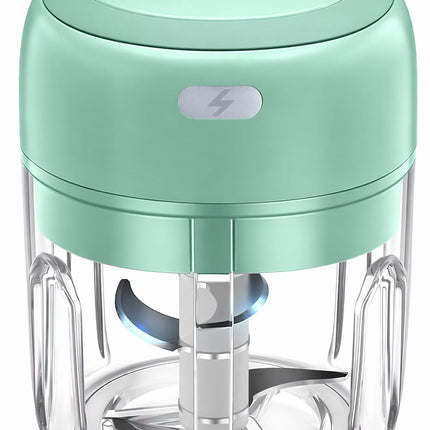 Electric Mini Vegetable Chopper, Food Chopper, Garlic Slicer Veggie, Salad, Lettuce, Onion, Chili Crusher, Tomato Dicer Chopper Cutter & Ginger Meat Mincer for Kitchen, Portable USB Chopper (250ML)