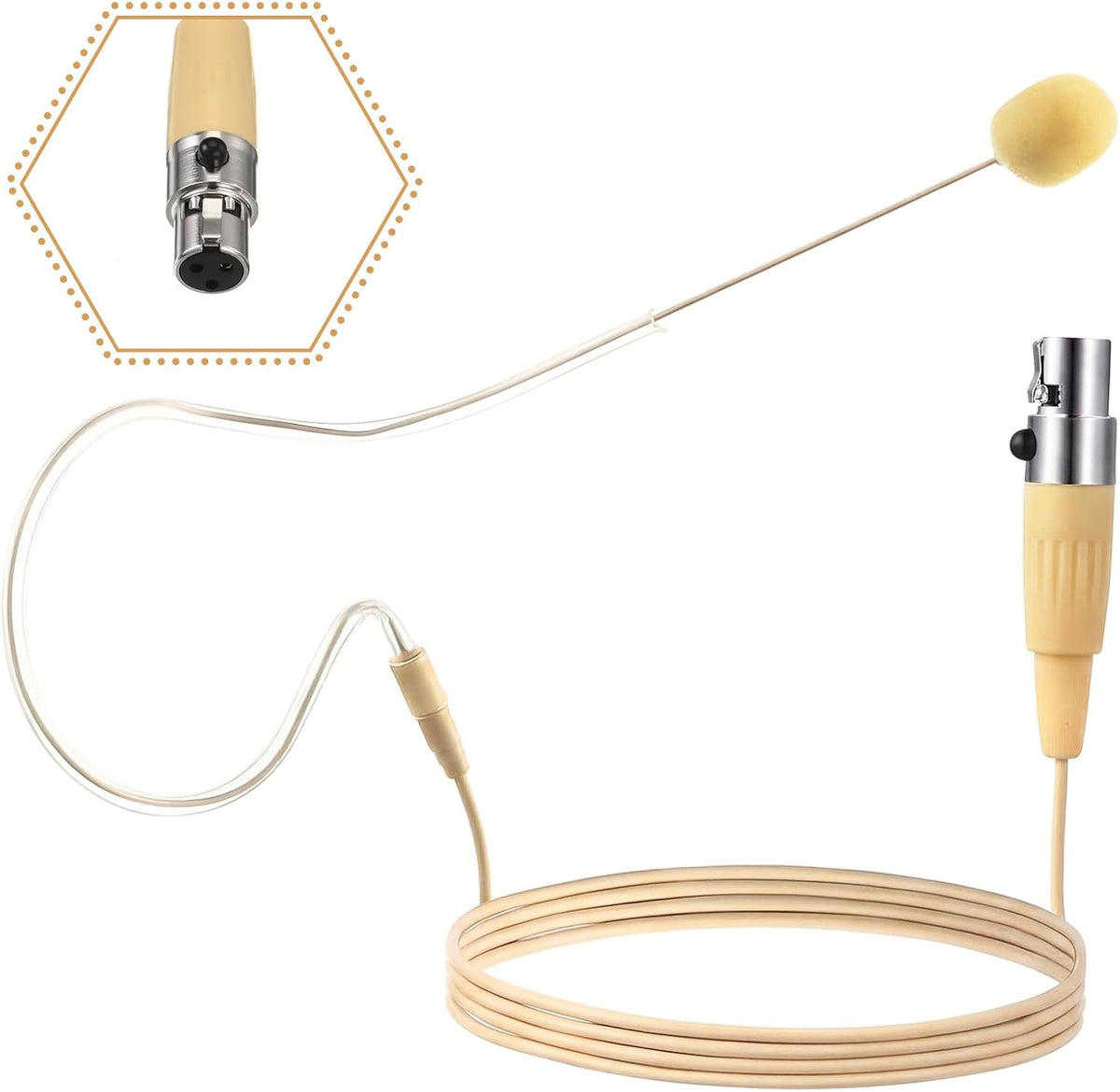 In Ear Back Electric Headset Microphone Mini XLR 3 Pin TA3F Plug Mic