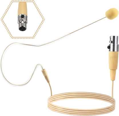 In Ear Back Electric Headset Microphone Mini XLR 3 Pin TA3F Plug Mic