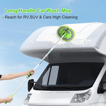 Wontolf Car Wash Kit, Car Cleaning Kit with Long Handle Car Wash Brush, Car Wash Soap, Interior Cleaner, Wheel Cleaner, Window Squeegee, Car Interior Detailing Kit for Cars Trucks RVs SUVs