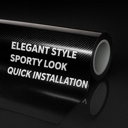 7D Super Glossy Black Carbon Fiber Vinyl Wrap - Anti-Wrinkle, Air Release Automotive Wrap - DIY Decals Self Adhesive Car Vinyl Sticker for Interior/Exterior - Size 1FT x 10FT