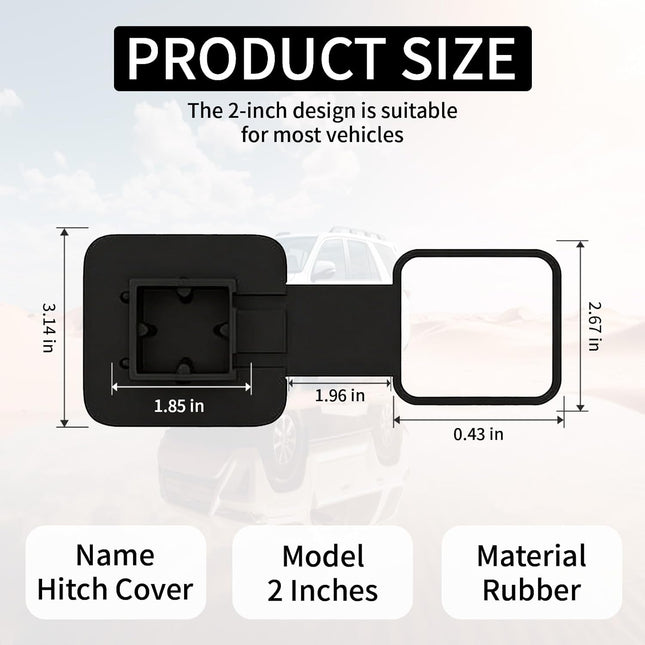 2 Inch Rubber Trailer Hitch Cover with American Flag Design