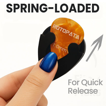 Spring Loaded Guitar Pick Holder for Acoustic Electric Bass