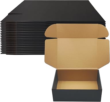 13x9x4 Black Shipping Boxes Set of 20