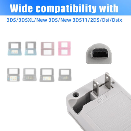 Charger & Stylus Pen & Short Cable, AC Adapter Compatible with 3DS/3DSXL/New 3DS/New 3Dsll/2DS/Dsi/Dsix/DS Lite Console Games 100-240V Replacement Power Cord Wall Plug