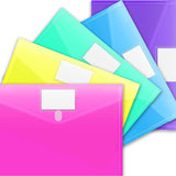 5 Pack File Folders, Clear Poly Envelopes Plastic Folders