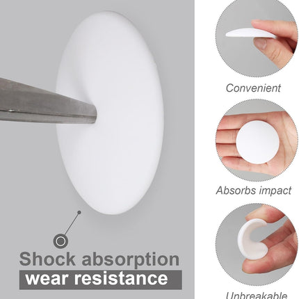 Door Stoppers for Wall, 8 PCS 2" White Knob Protectors – Heavy-Duty Self-Adhesive & Shock Absorbent, Quiet Anti-Slam, Covers Imperfections & Prevents Wall Damage