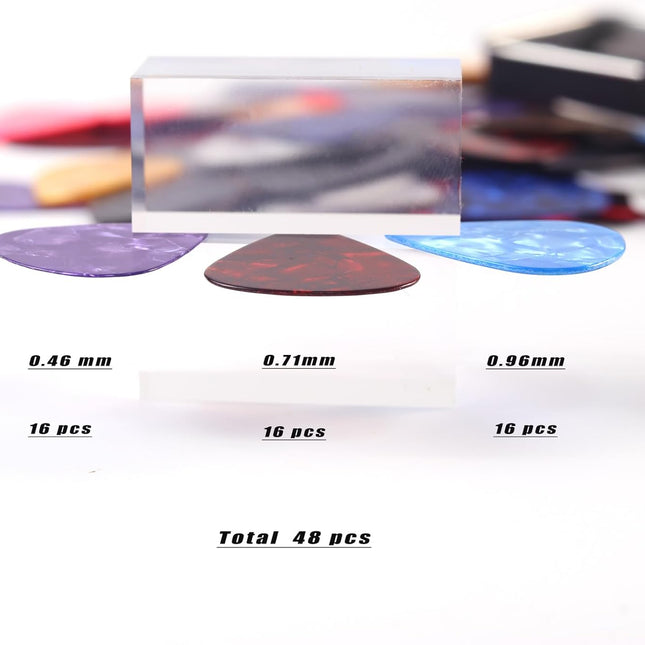 3 Thickness Guitar Picks,48 Pcs Guitar Picks