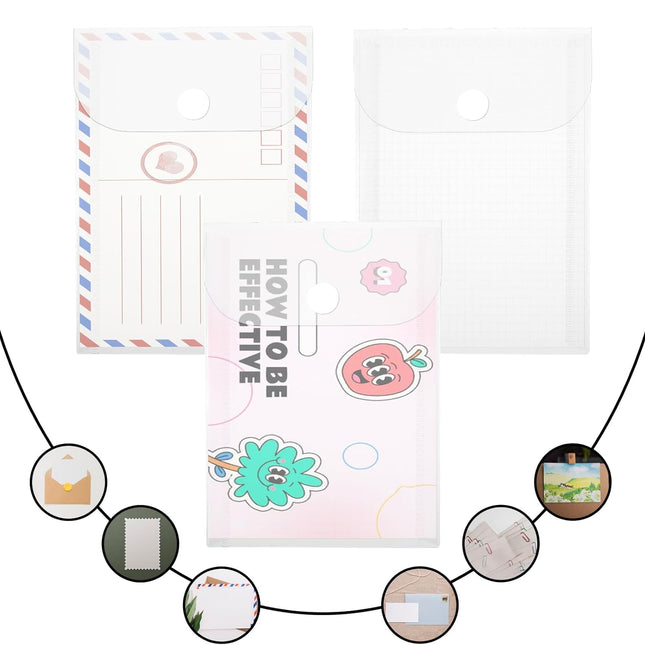 SourcetoHome 10 PCS Clear Plastic Envelope Pouches Snap Closure - Home & Kitchen - detail view 4