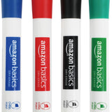 Low-Odor Dry Erase Whiteboard Markers, Chisel Tip, Quick-Dry, Black, Red, Green, Blue, 4-Pack