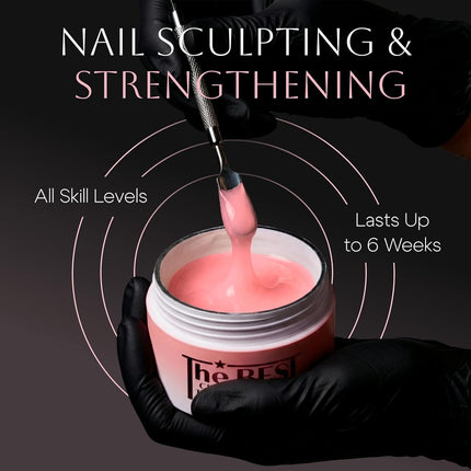 THE BEST Creamy Hard Builder Gel LONDON – Patented, Professional UV/LED Nail Extension Gel for Sculpting & Overlays – Thick Self-Leveling Hard Gel System – 21 FREE Formula – Made in USA
