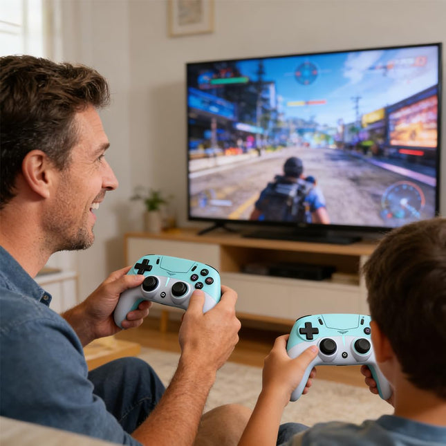 Wireless LED Controller for PS5, Compatible with PS5 Pro/Slim/PC, Dual Vibration, Modded Function, 8 Light Modes, 3.5mm Audio Jack, 6-Axis Motion Contro Gamepad with Speaker