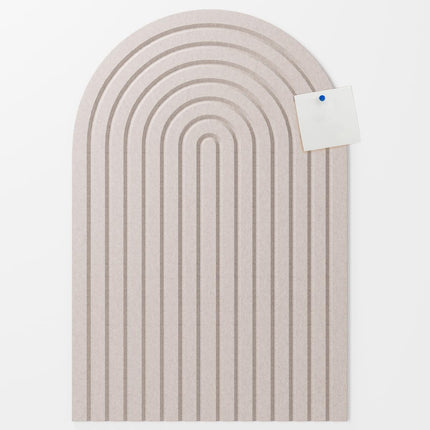 Arched Felt Bulletin Board — 23.6"x15.7" No-Drill Felt Pin Board, Cork Alternative for Classroom, Home Office & Kitchen (Beige)