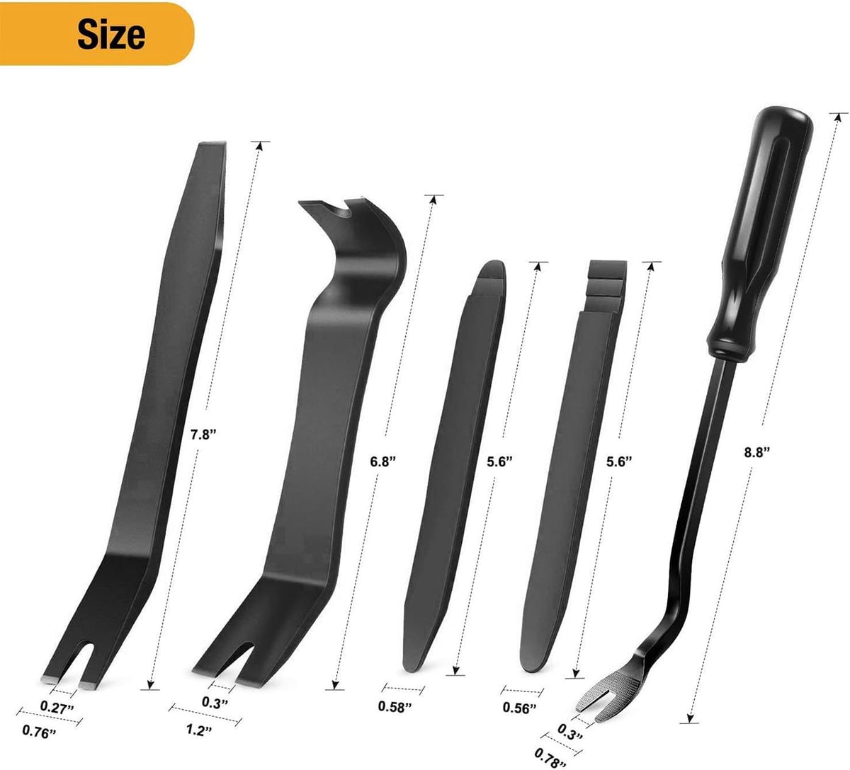 5 PCS Nylon Auto Trim Removal Tool Kit No-Scratch Removal Tool Kit - photo 2
