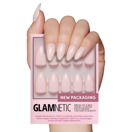 Press On Nails, Short Oval Magnetic, Fake Nails 30pc Nail Kit