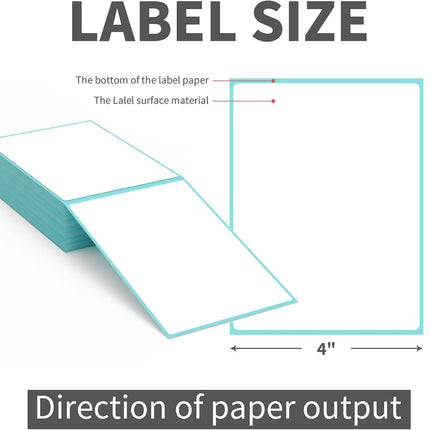 9527 Product Fanfold 4 x 6 Direct Thermal Labels with Blue Background Paper Perforated Shipping Labels for Thermal Printers, 100 Label per Stack, 1 Stack