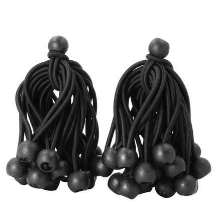50 Pcs Ball Bungee Cords 6 inch Black Heavy Duty Outdoor for Tarp Tie Downs