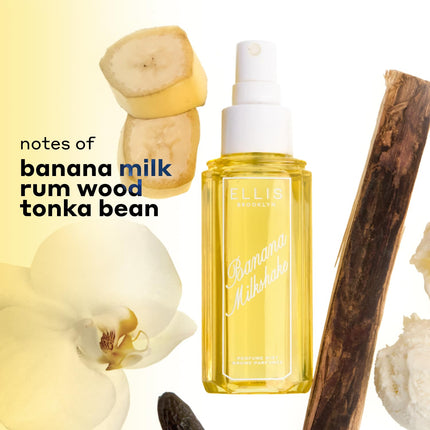 Ellis Brooklyn BANANA MILKSHAKE Perfume Mist, Sweet Gourmand Fragrance with Banana Milk, Vanilla & Tonka Bean, Vegan Perfume, Made In The USA, 90ml/3 fl oz