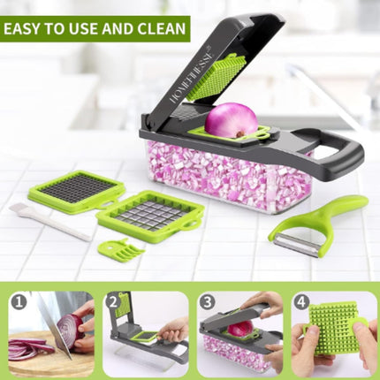 Grey Vegetable Chopper with Interchangeable Blades - photo 3