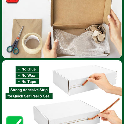 Shipping-Boxes-13x10x2 Inches: 25 Pack-Self-Seal-Cardboard-Boxes-for-Packaging, White-Shipping-Boxes-for-Packing-Small-Business, Corrugated Box Mailers for Book Shoes Gift Mailing