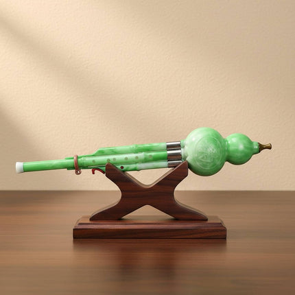 Gourd Flute Chinese Easy - Cucurbit Flute Detachable Design Wind Instrument for Students, Grn Steel B-flat Key