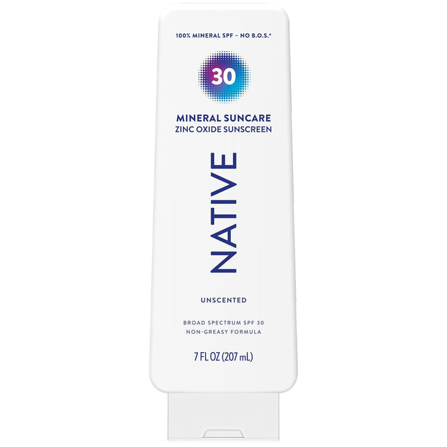Mineral Sunscreen Lotion SPF 30, Unscented, Face & Body, 7 oz