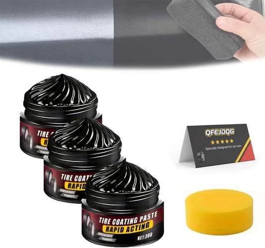 Premium Tire Coating & Trim Restorer, Tire Coating Paste, Long-Lasting Ceramic Coating & UV Protection, Bring Back the