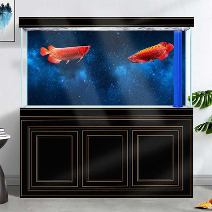 48X24IN Starry Aquarium Background, Art Starry Fish Tank Decorations Background, with 8 EVA Double-Sided Tape