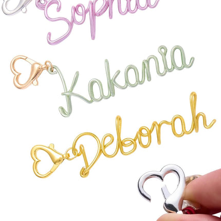 Personalized Name Keychain, Custom Name Key chain with Heart Clasp,Bag Charm for Purse Handbags Backpack, Ideal Gift for Women, Kids, Couples, Bridesmaids for Birthday, Mother’s Day & Graduation