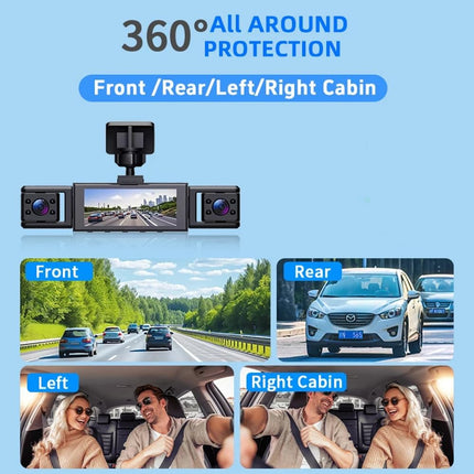 Dash Camera for Car Dash Cam Front Rear Left Right 4-Channel Dashcam 2K Full HD, 360° All-Round Protection, Car Security Video Recording, Night Vision, G-Sensor, Loop Recording