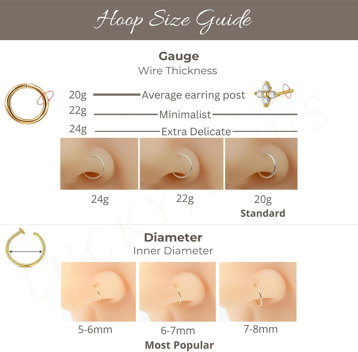 Small Thin Gold Nose Ring Hoop for Women, 14k Gold Filled or 925 Sterling Silver - 20G/22G/24G - photo 5
