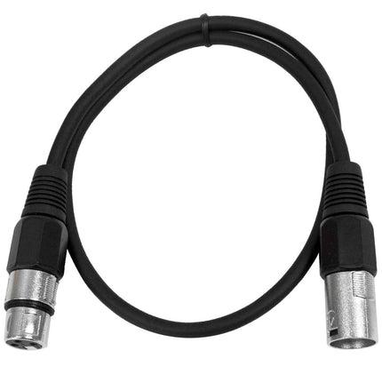 SEISMIC AUDIO - SAXLX-3 - 6 Pack of 3' Black XLR Male to XLR Female Patch Cables - Balanced - 3 Foot Patch Cords