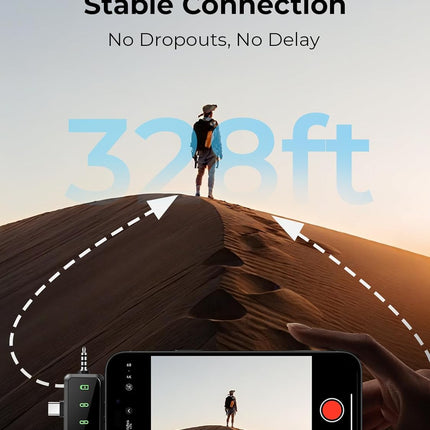MENERESAS 3-in-1 Mini Microphone for iPhone: Wireless Lavalier Microphone with 80ft Range & 15H Battery - Noise Reduction Lapel Mic, Real-Time Monitoring for Video Recording Power Conditioners