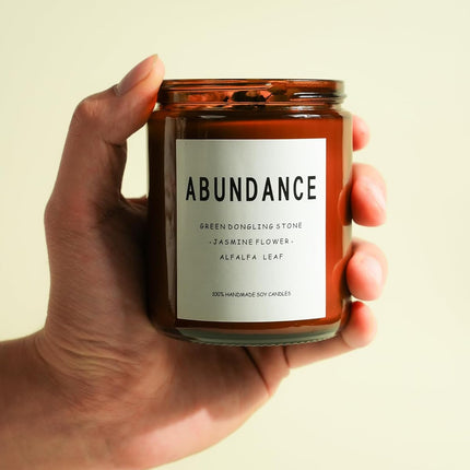 Natural Crystal Candle,Abundance, Crystal Ritual, Spiritual, Money Prosperity, Candle Spell.(Abundance)