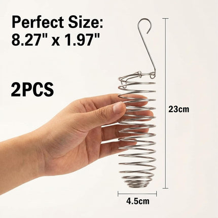 2-Pack Millet Holder for Bird Cage, Stainless Steel Hanging Millet Spray Holder Bird Treat Feeder, Parakeet Cockatiel Conure Foraging Toy & Fruit Vegetable Basket for Small Birds