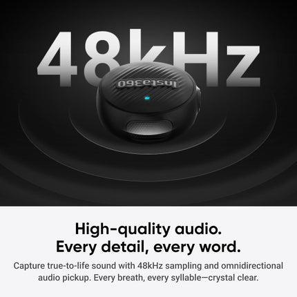 Insta360 Mic Air (1 TX + 1 RX), Noise Cancelling, 300m Range, Wireless Microphone for USB-C iPhone/Android/PC/Mac, Vlog, Streaming