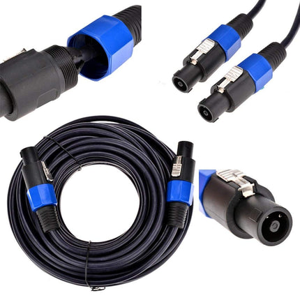 2Pack 6 ft Male Speakon to Speakon Cables, Professional 12 Guage AWG Audio Cord DJ Speaker Cable Wire with Twist Lock - 2 Conductor.