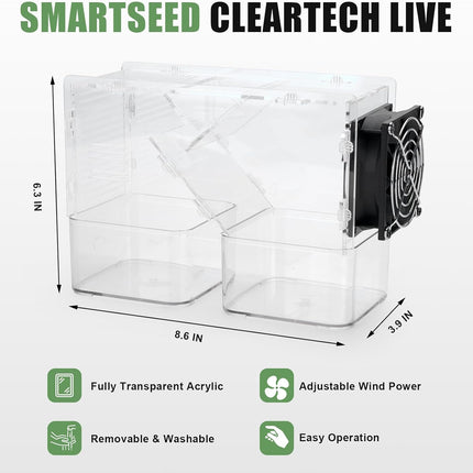 Bird Seed Husk Separator - Transparent Acrylic Seed Cleaner with Adjustable Speed Fan | Fast & Washable Shell Remover for Parrot, Cockatiel & Parakeet Food