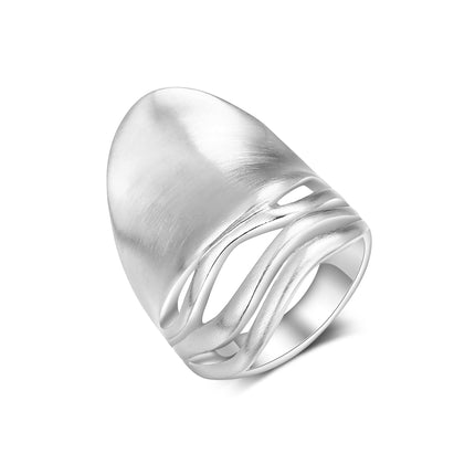 Chunky Rings for Women Gold and Silver Statement Rings Mask Dome Gold Plated Fashion Band Ring Cocktail Costume Jewelry Gift