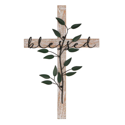 Wall Cross, Rustic Wooden Cross With Butterfly