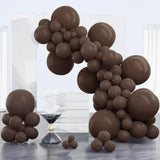 Dark Brown Balloons 100pcs Boho Coffee Neutral Different Sizes