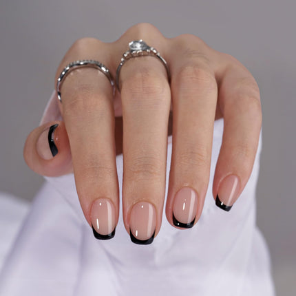 Press On Nails, Short Almond Pink Fake Nails, 32Pcs Full Kit - photo 14