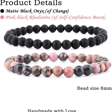 NCB 2.3-Piece 4mm Natural Crystal Gemstone Stretch Bracelets – Handmade Reiki Energy Healing Jewelry for Meditation,Yoga, Unisex