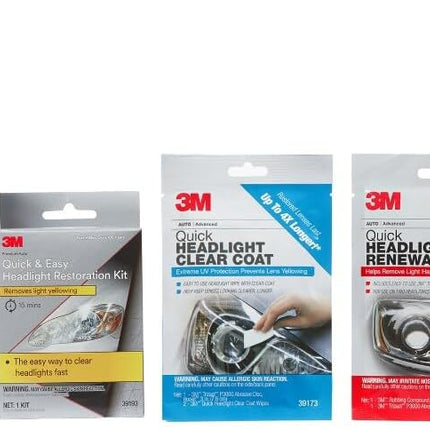 3M Ultra Headlight Restoration Kit, Contains Masking Tape, Light Sanding Discs, Wax Protectant and More, Use on Plastic Lenses Headlights, Taillights and More, Easy Heavy-Duty Restoration (39195)