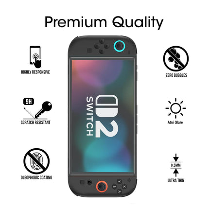 amFilm Auto-Alignment OneTouch for Nintendo Switch 2 Screen Protector [7.9"] 2025, Tempered Glass, 30 Seconds Installation, Bubble Free, Scratch Resistant, Touch Sensitive, Matte [2 Pack]