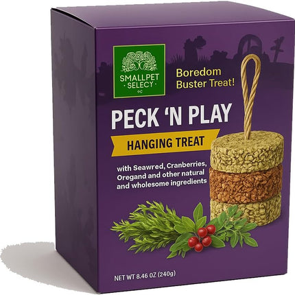 Small Pet Select - Peck 'N Play Hanging Treat, All-Natural Nutritious Enrichment Treats for Chickens