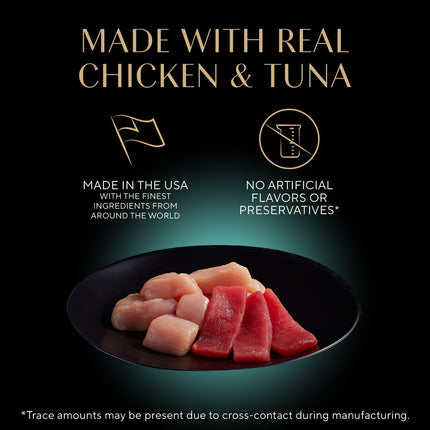 Sheba Perfect Portions Wet Cat Food Cuts in Gravy, Cat Food Wet Recipe, with Sustainable Tuna, Roasted Chicken Entree, 2.6 oz. Twin-Pack Trays (6 Count, 12 Servings) (Pack of 2)